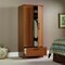 Sienna Oak Wardrobe Closet with Adjustable Shelf Garment Rod and Drawer Storage Cabinet Armoire